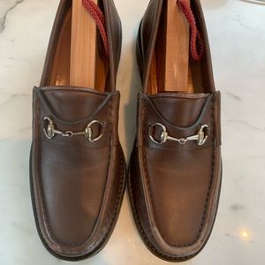 Gucci Horsebit Accent Leather Loafers